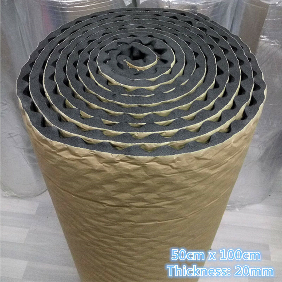 50x100cm 20mm Acoustic Foam Car Deadening Proofing Hood Sound Shield Insulation