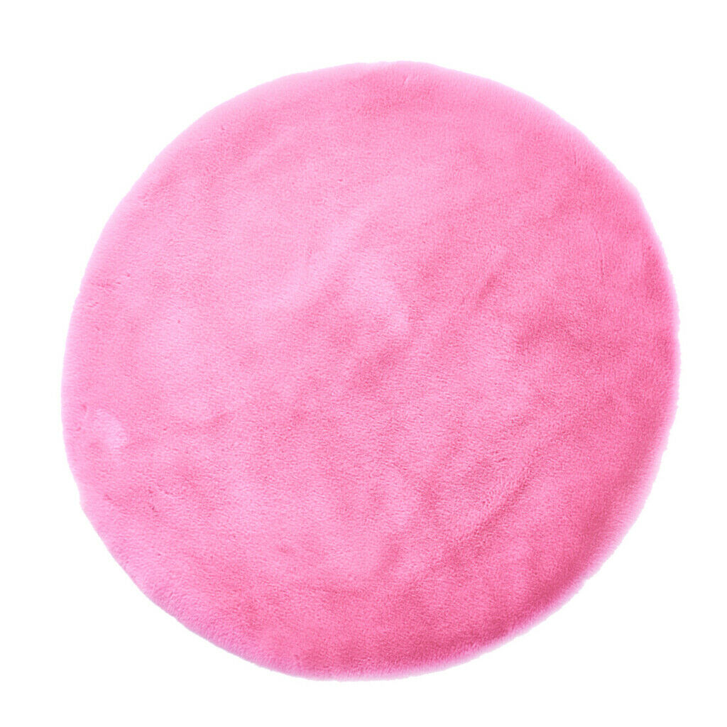 Round Area Rug, Faux Fur Rugs Plush Floor Mat for Bedroom,60cm Pink
