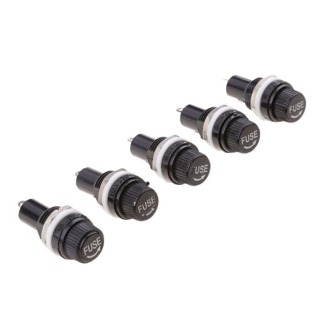 5pcs Electronic Parts Fuse Holder Case Housing for 5X20mm Fuses Plastic