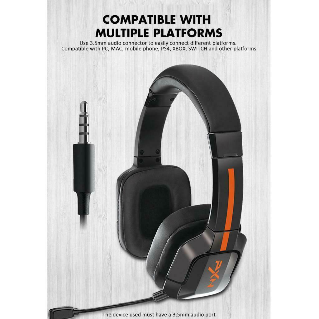 Gaming Headset with Noise Reduction Detachable Mic Adjustable for PC White