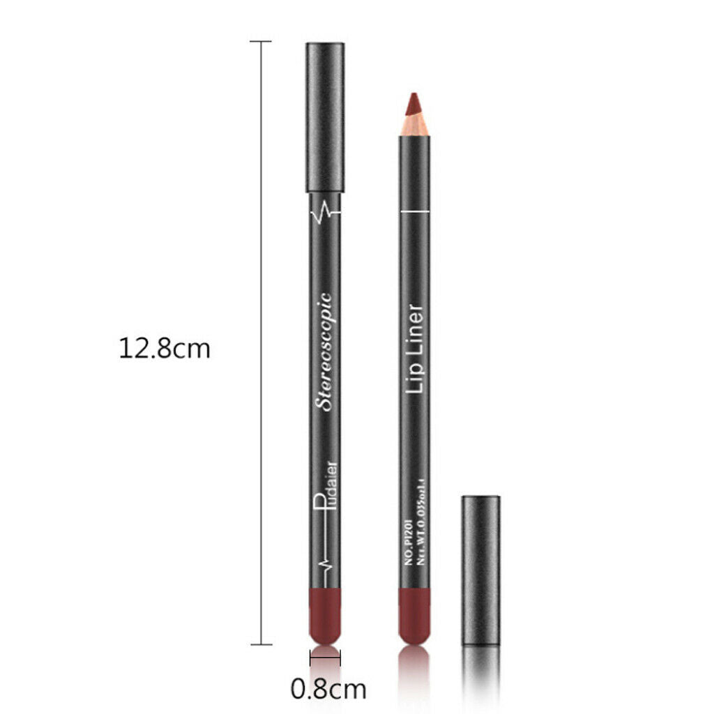 12 Colors Lip Pencils, Lip Pencils, Lip Liner with Lid, Long-lasting Matt
