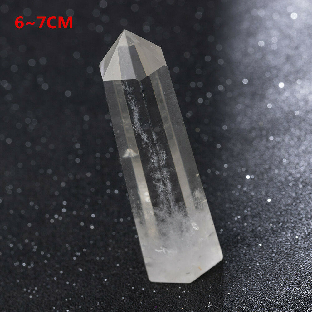 Natural Clear Quartz Crystal Healing Mineral Specimen Stone Wand Reiki 6-7cm HOT