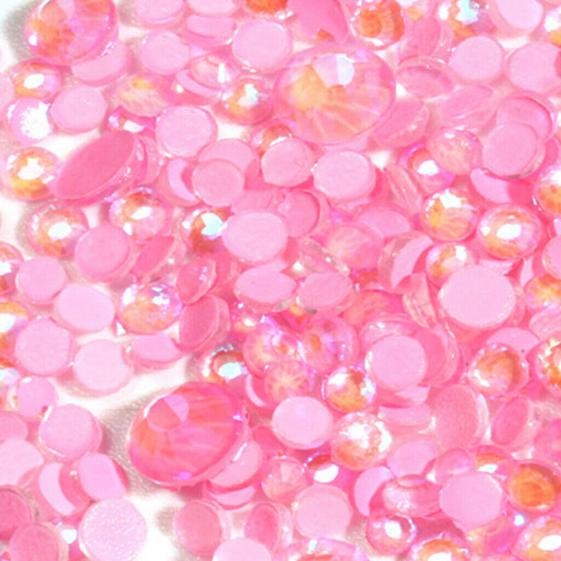 350 Nail Rhinestones DIY Charms Gem Stones 6 Sizes for Nails Face Body Pink