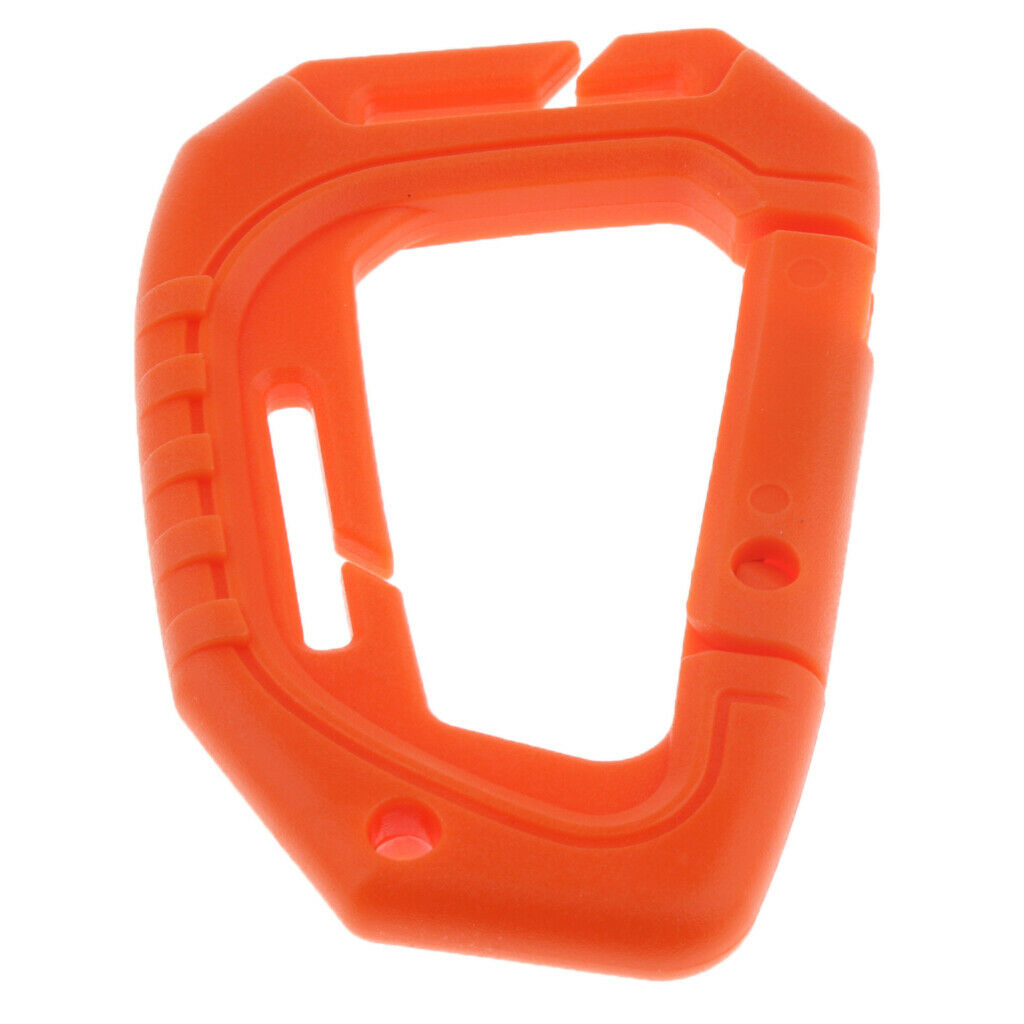Heavy Duty Plastic Carabiner Clip Snap Hook Spring Loaded Carabina  Orange