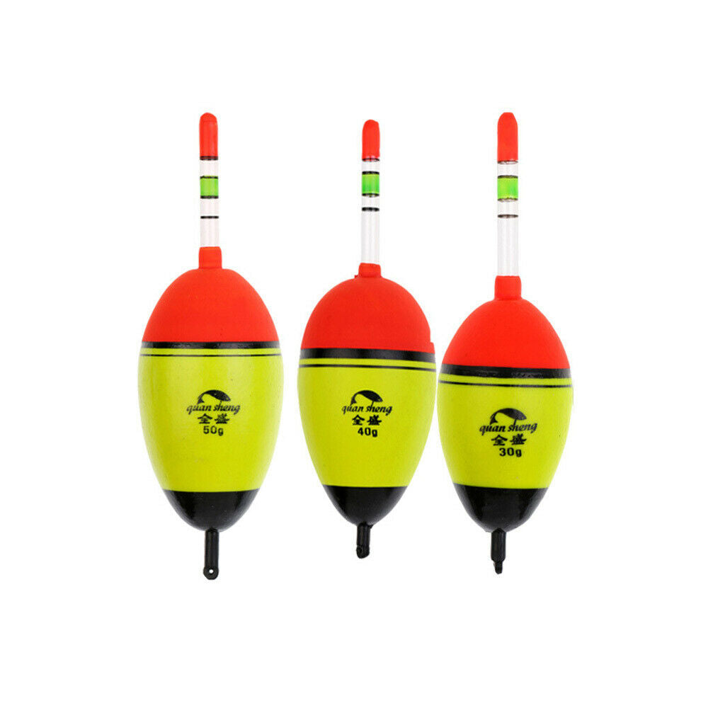 3Pcs Sea Fishing Floats Buoy Bobber Luminous Light Stick Float 30g 40g 50g