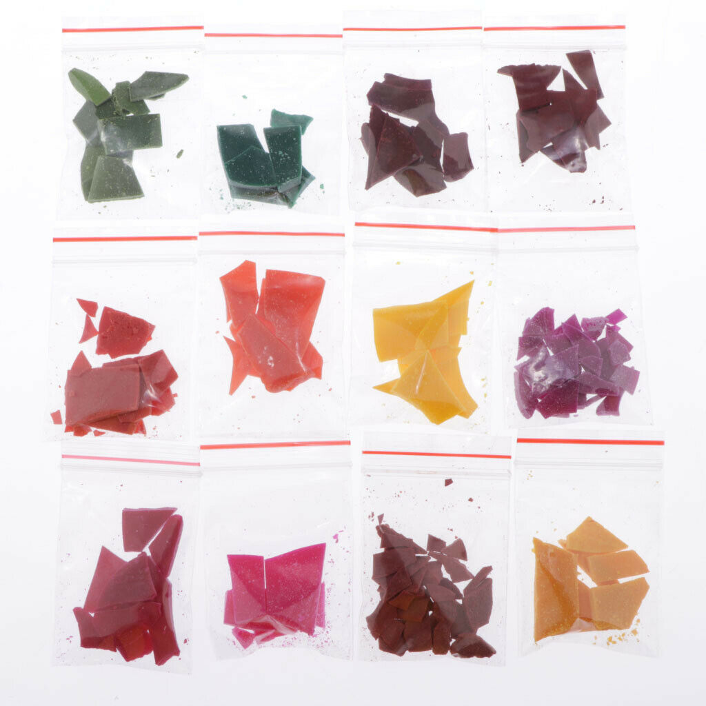 Selection of 24 Colored Soy Candles Wax Dye Chips for Making