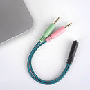 3.5mm 1/8'' 3 Rings 1 Female to 2 Male Plugs Stereo Audio Y Splitter Cable
