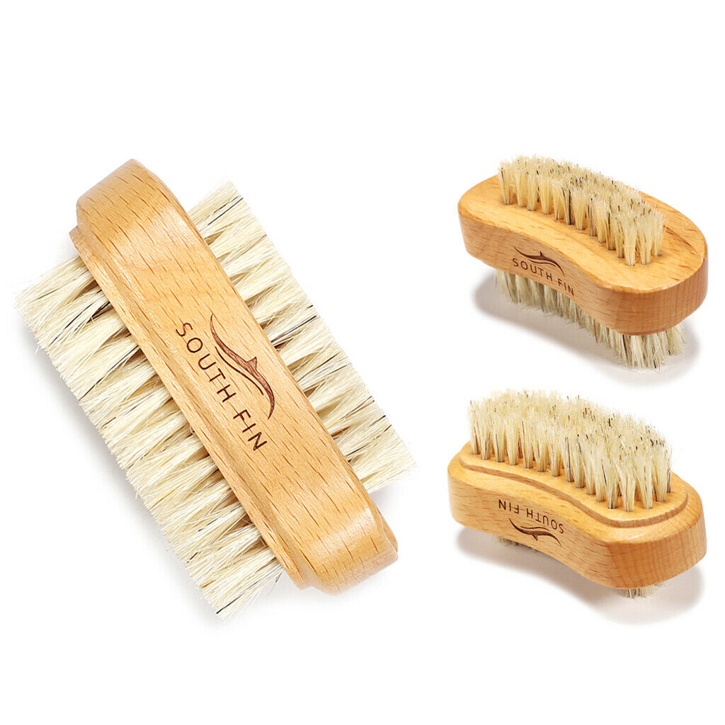 Pack of 2 Two-sided Wooden Finger Nail Brush Scrub Fingernail Scrubbing