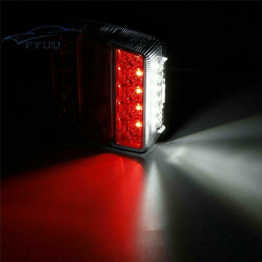 2X Waterproof Boat Marker Truck Rear 16 LED Submersible Trailer Tail Lights Kit