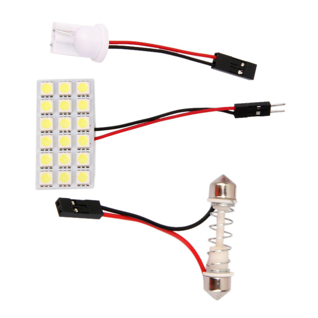 Car Interior Panel Light 18 SMD LED T10 BA9S Bulb Dome 12v