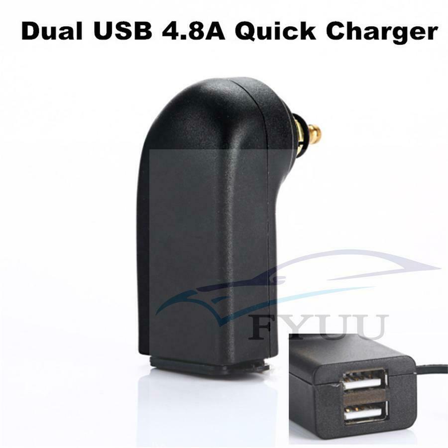 Motorcycle Charger Adapter Black Dual USB 4.8A Waterproof For BMW Din Hella Plug
