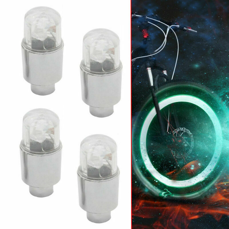 4pcs Valve Stem Car Wheel Tyre Tire Air LED Light Caps Dust Cover Accessories