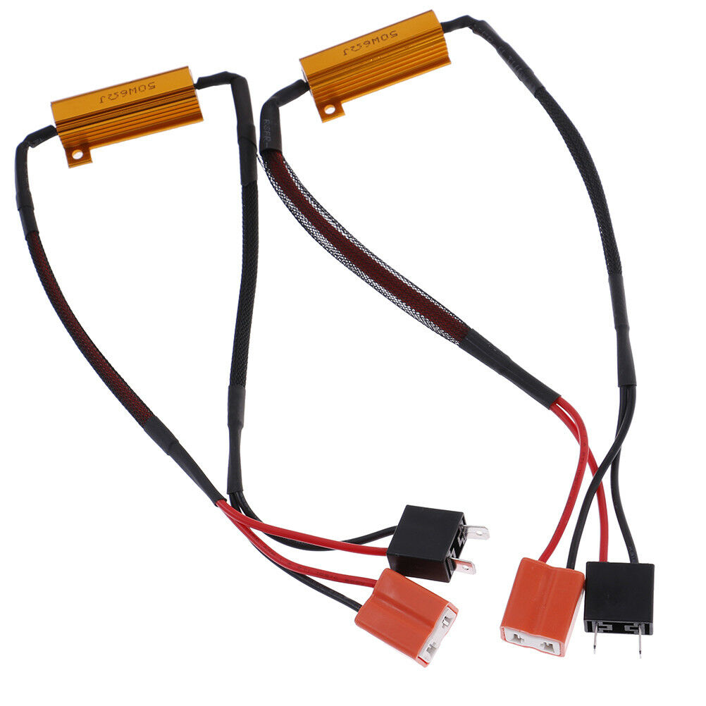 2Pcs H7 50W 6Ω LED decoder car load resistor warning canceller decoder light BDA