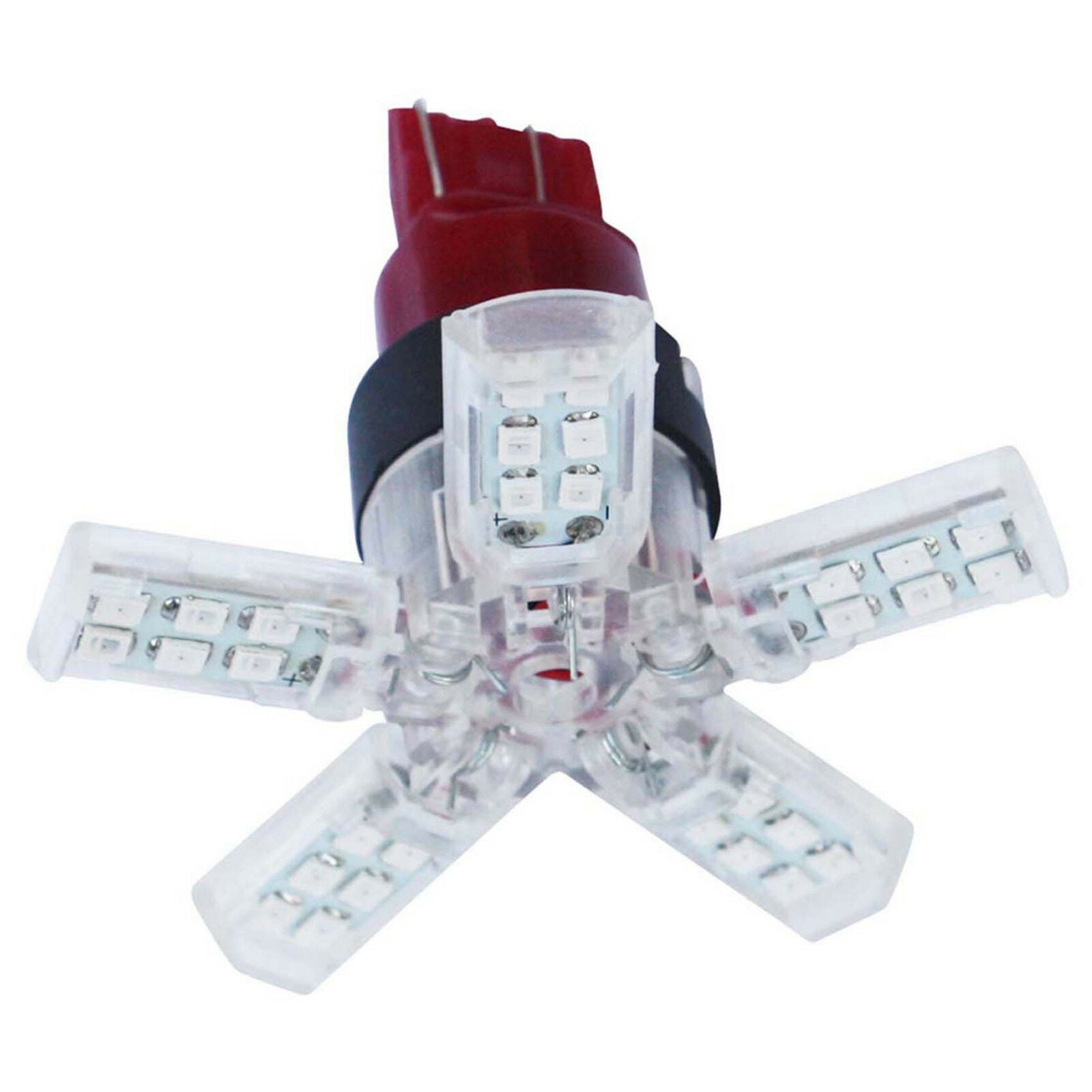 7443 W21/5W Car Auto Red LED Spider 5-ARM Brake Tail Reverse Light Bulb Lamp 12V