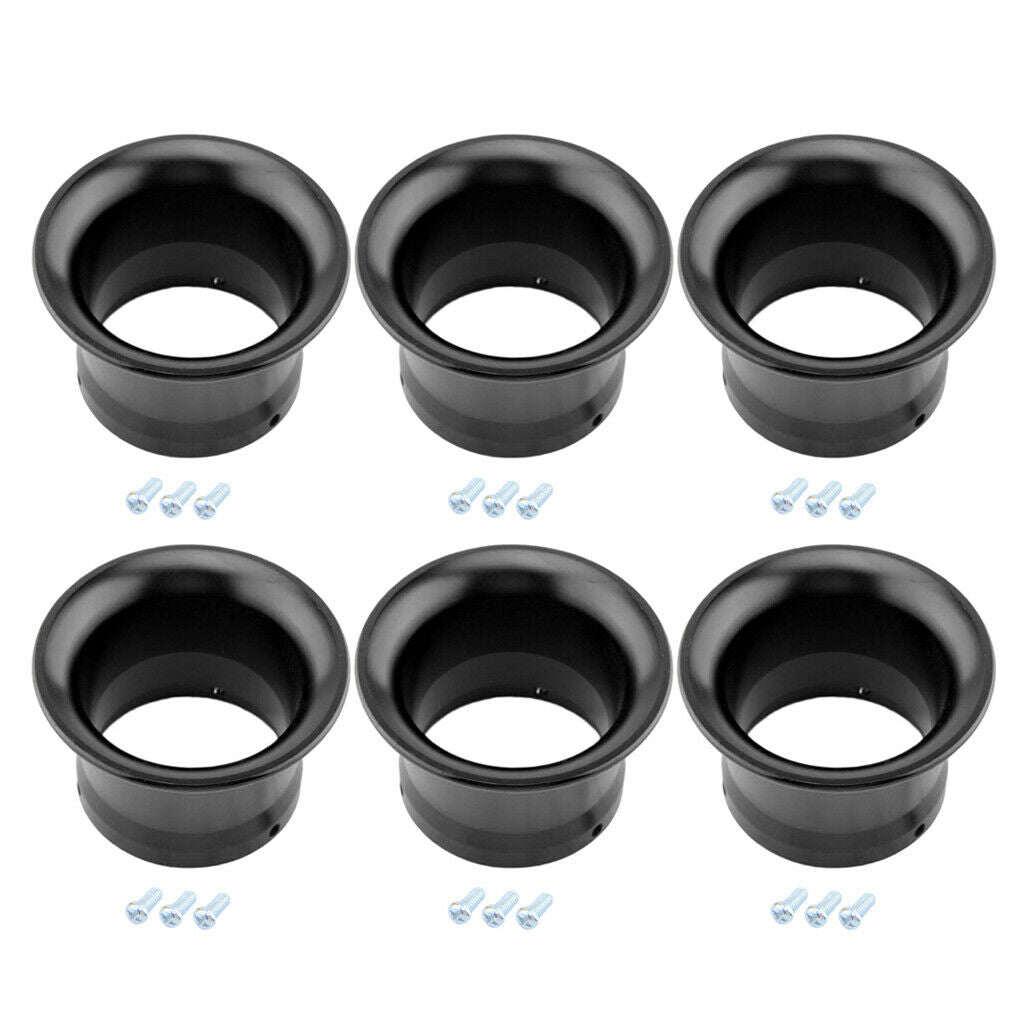6x 50mm Air Filter Velocity Stack for PWK24/26/28/30 Carburetor Inlet Black