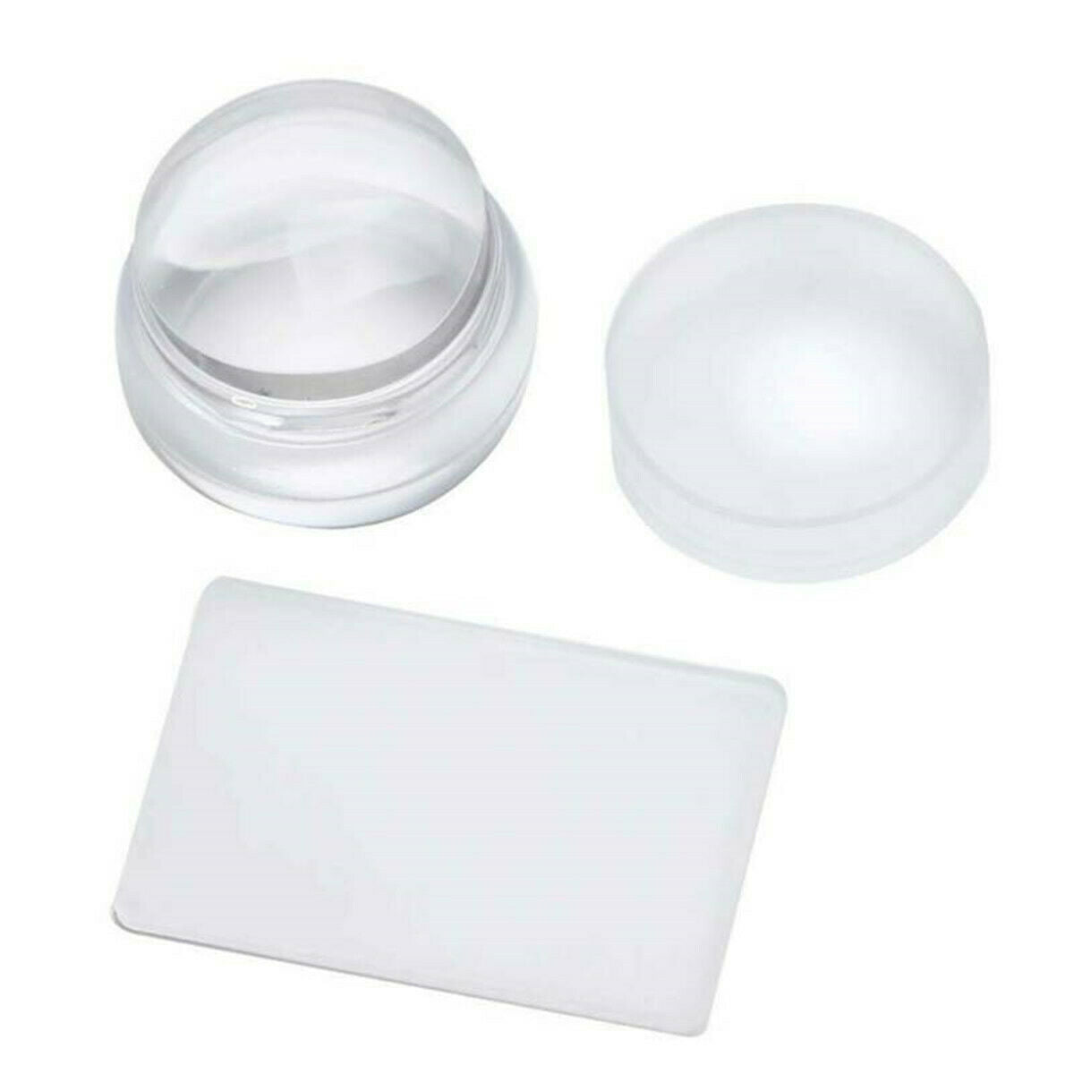 1 Set Clear Nail Art Stamping Transfer Stamper Scraper Plate Manicure Tools Kit