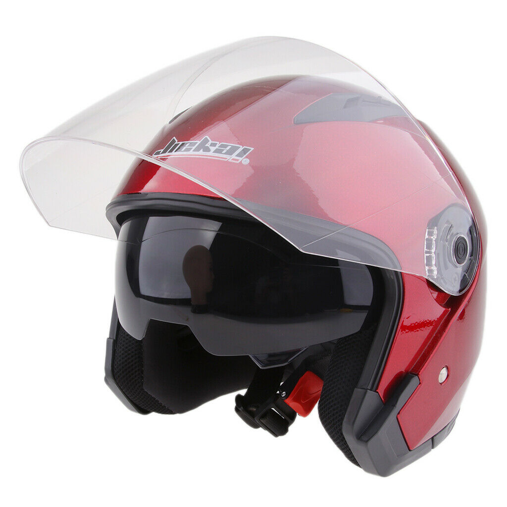 Motorcycle 3/4 Open Face Helmet Double Face Mirror Helmet Flip up Sun Shield