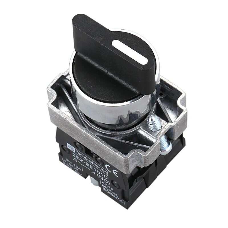 22mm Latching 2 NO 3-Position Rotary Selector Select Switch ZB2-BE101C Black CQ1