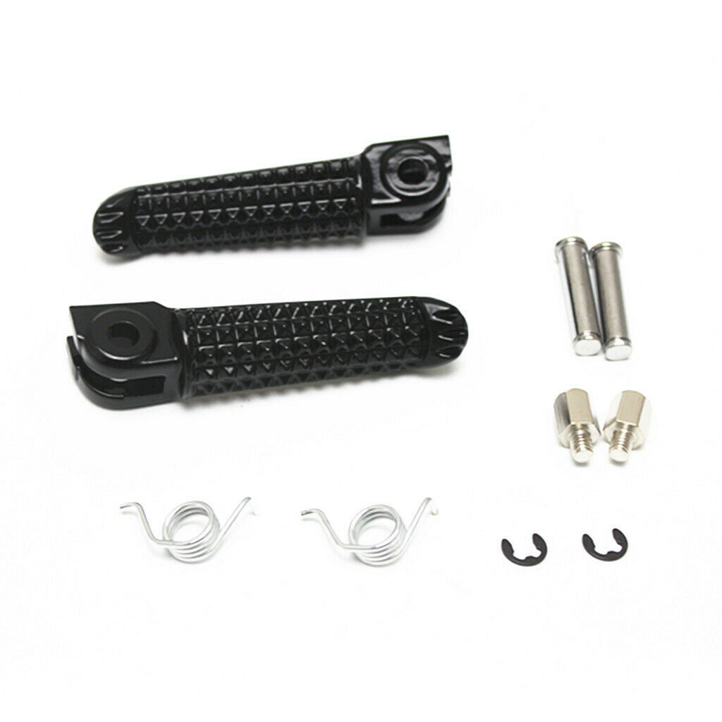 2Pcs Black Front Rear Foot Pegs Footrest Kit For Yamaha YZF R1 R6 R6S Black