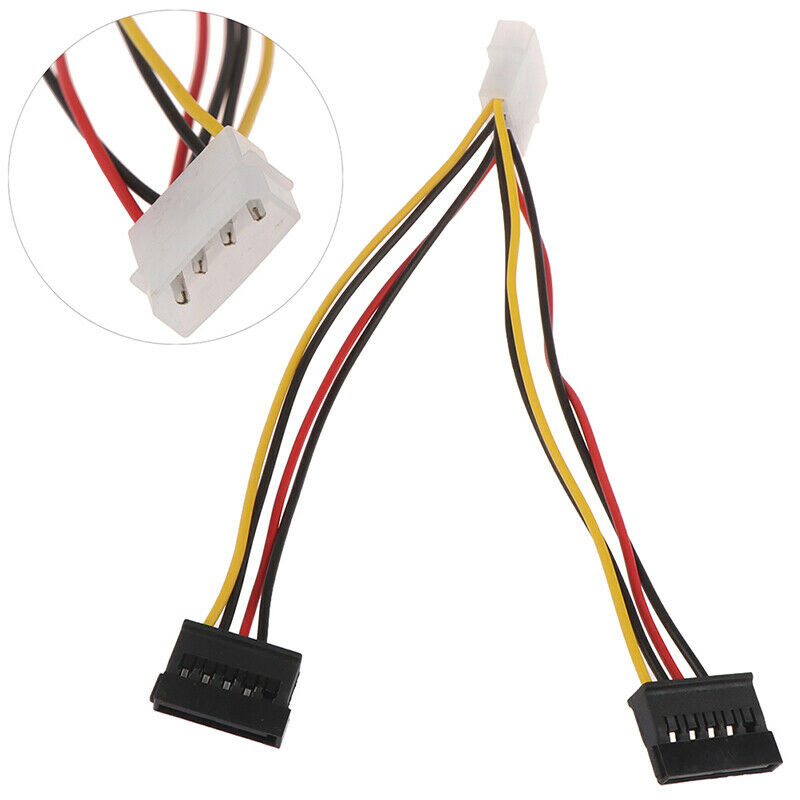 4Pin IDE Molex to 2 Serial ATA SATA Y Splitter Hard Drive Power Supply Ca.DD