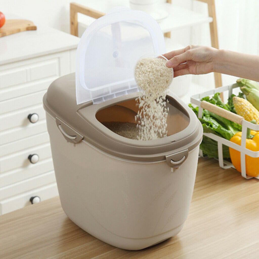 Large Food Storage Container Sealed Cereal Rice Container Tank with Wheels