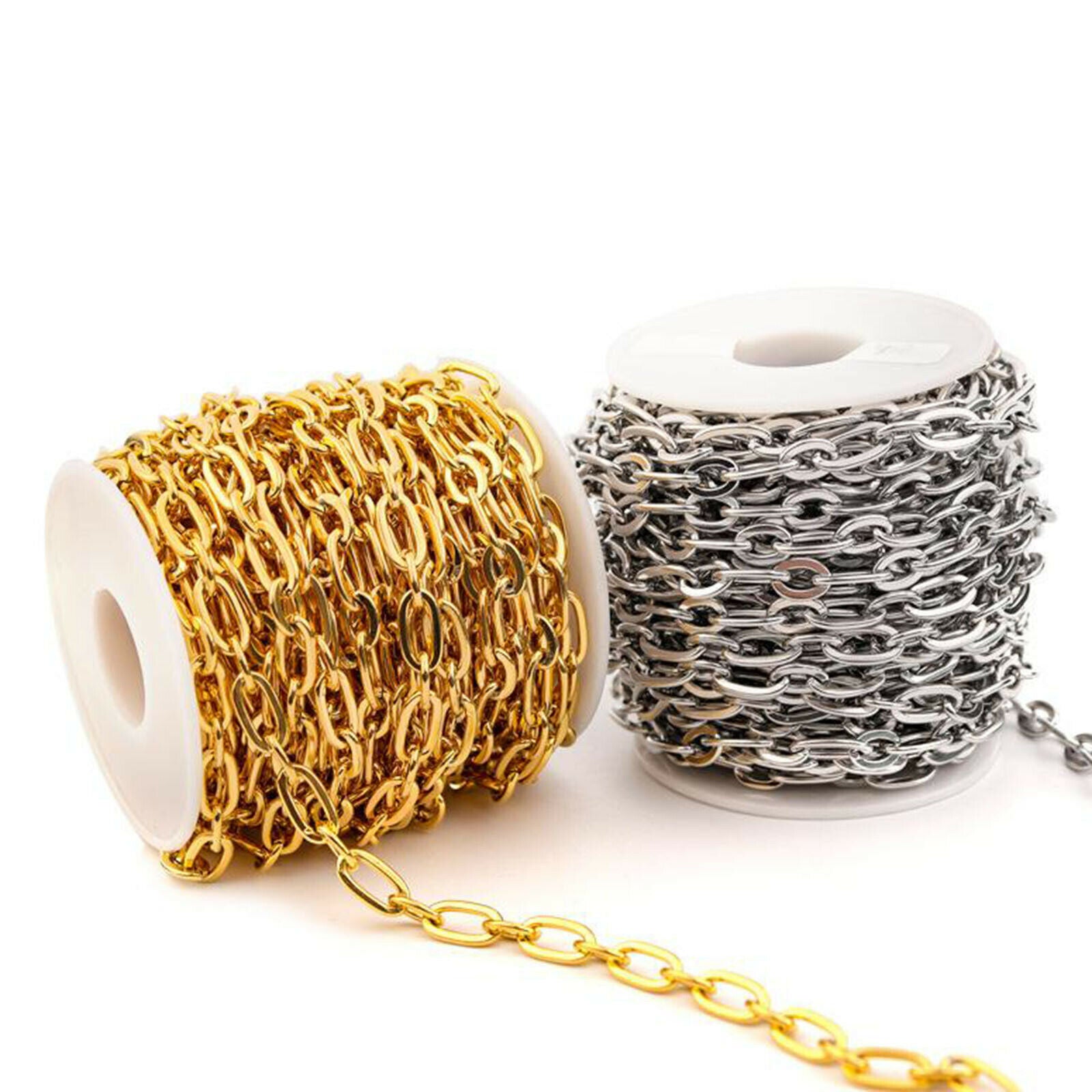 2 Pieces Stainless Steel Oval Cable Chains Link Connector Charms