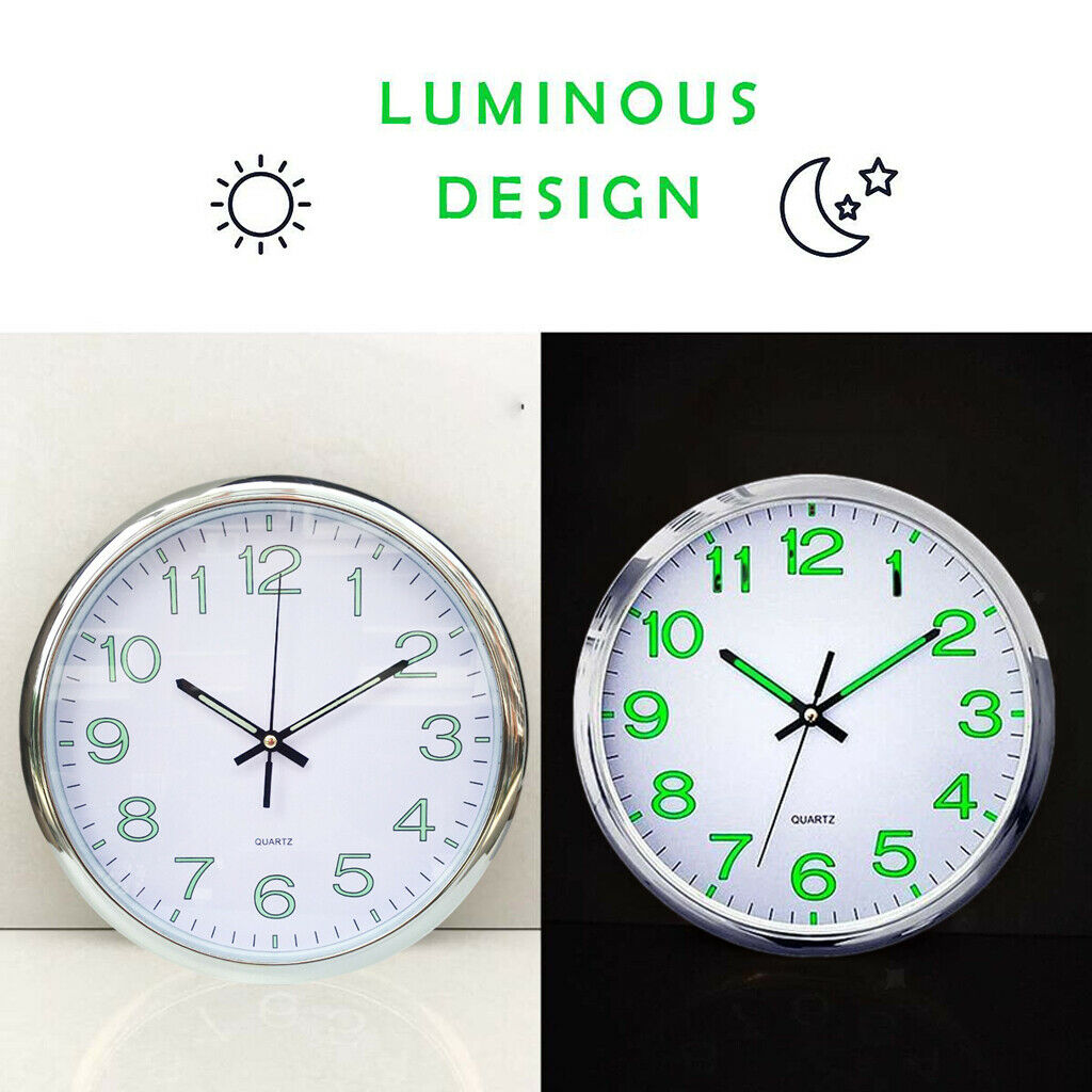 Modern Luminous Wall Clock Digital Number Clocks Office Living Room Decor