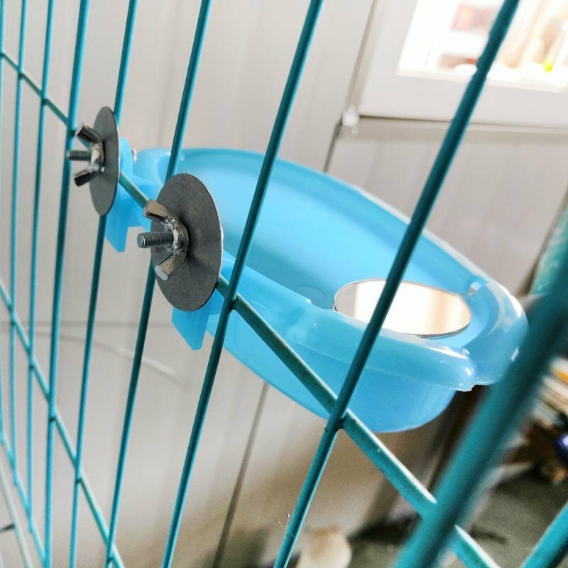 Parrot Bathtub With Mirror Pet Cage Accessories Bird Bath Shower Boxu Rf