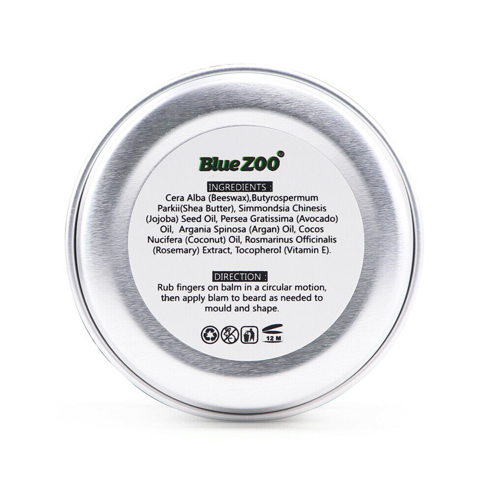 2pcs Natural Beard Balm Moisturizing Wax Men Grooming Sandalwood Eucalyptus