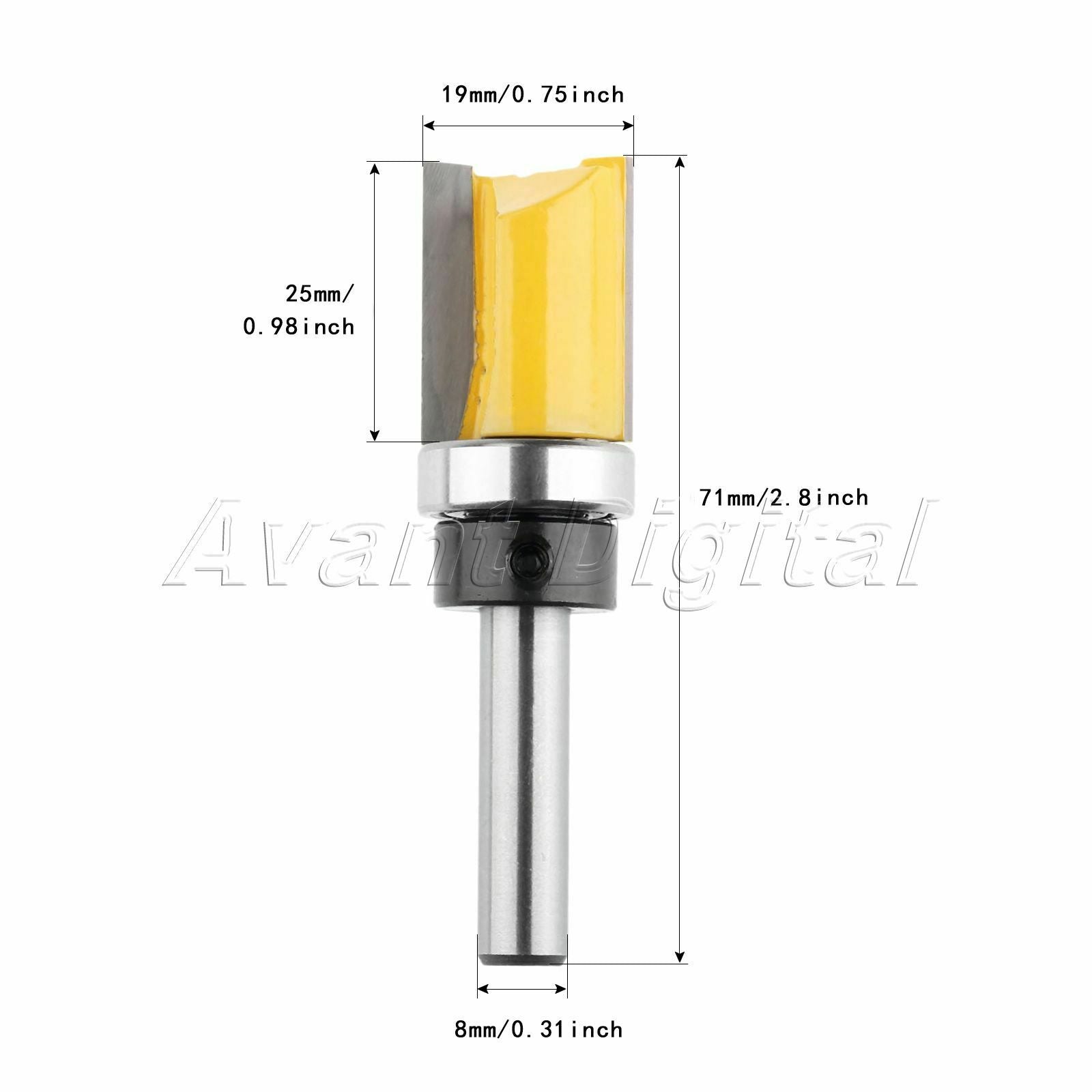 Molding Router Bit 8mm Handle Template Flush Chisel Kitchen Woodworking Cutter