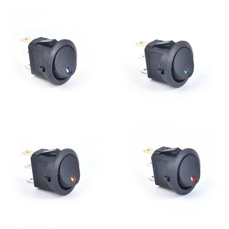4Pcs 12V 20A Round Rocker Switch ON/Off LED Light Car Marine Boat Dot Tog.l8