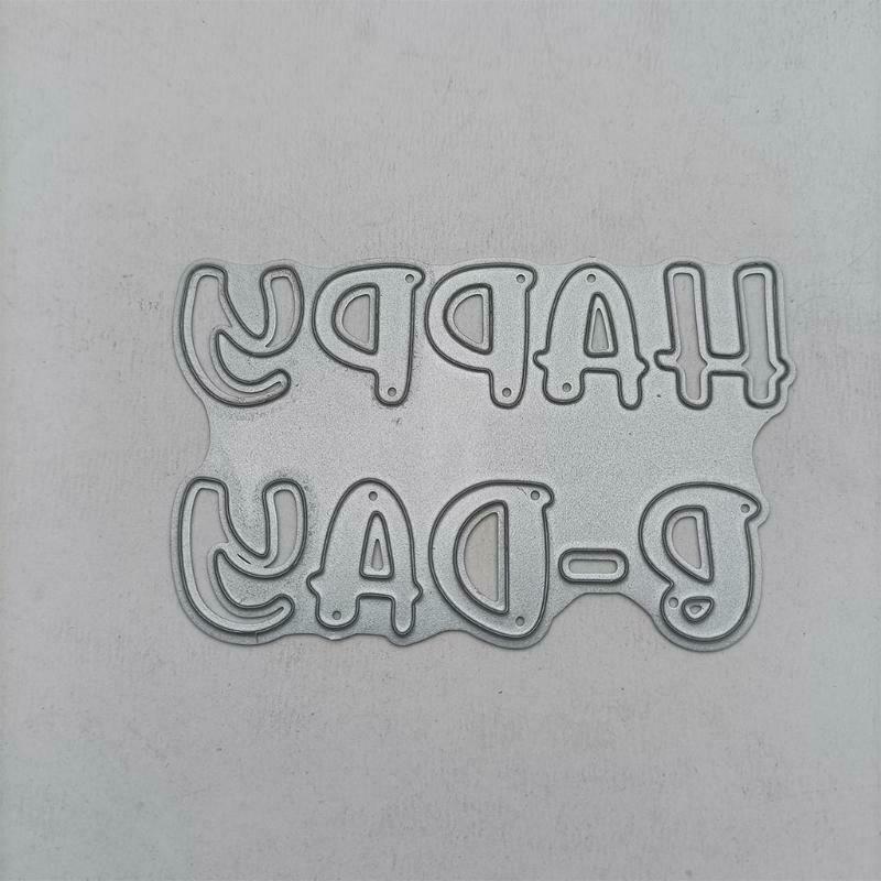Happy B Day Lettering Carbon Steel Cutting Dies DIY Scrapbooking Photo Album