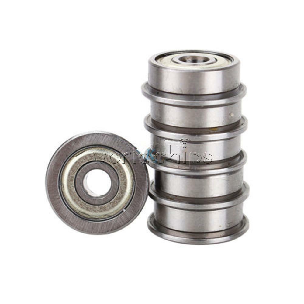10PCS PCS F624ZZ Metal Shielded (Flanged) PRECISION Ball Bearing 4x13x5mm