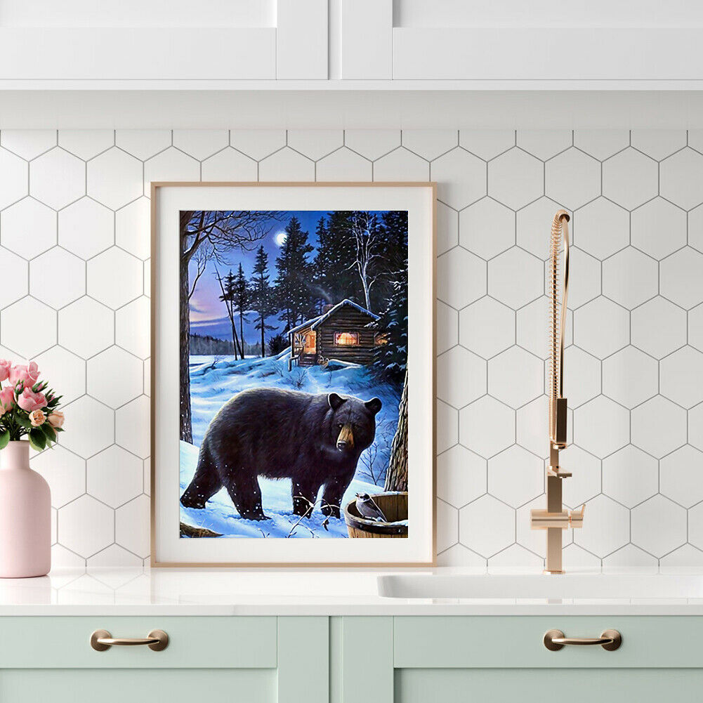 Bear 5D DIY Full Round Drill Diamond Painting Embroidery Cross Stitch Kits @
