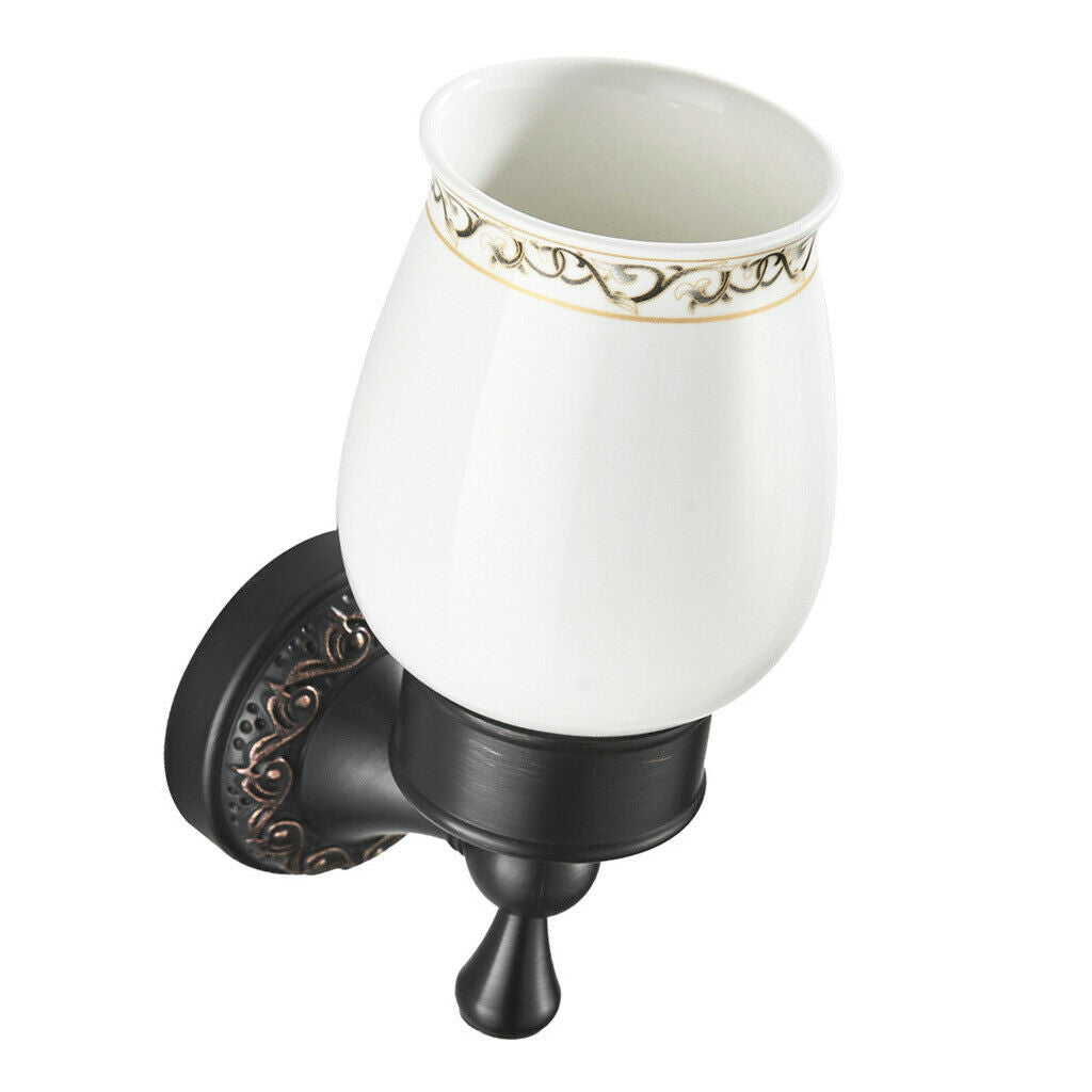 Toothbrush Holder Tidy Tumbler For Bathroom Kitchen, Made Of Brass & Ceramic