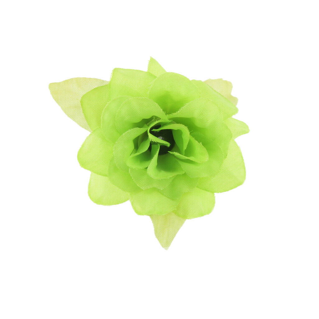 50Pcs Silk Rose Artificial Leaf Flower Head Wedding Home Party Decor Green