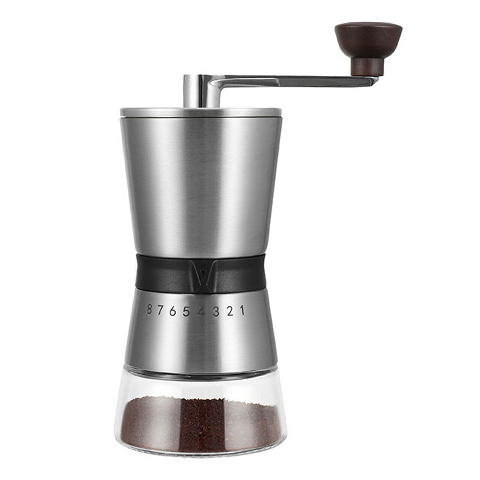 Long-lasting manual coffee grinder with adjustable 8 levels for Espresso Home
