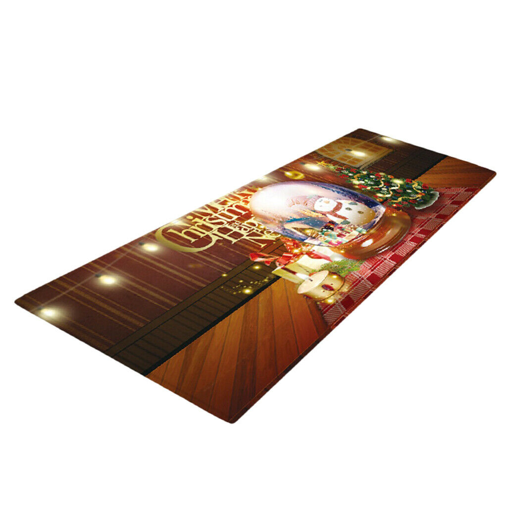 Christmas Theme Floor Mat Carpet Area Runner for Bedroom Living Room H