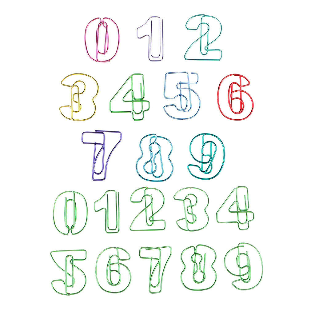 10x mixed metal 0 9 numbers envelope paper clips novelty bookmarks