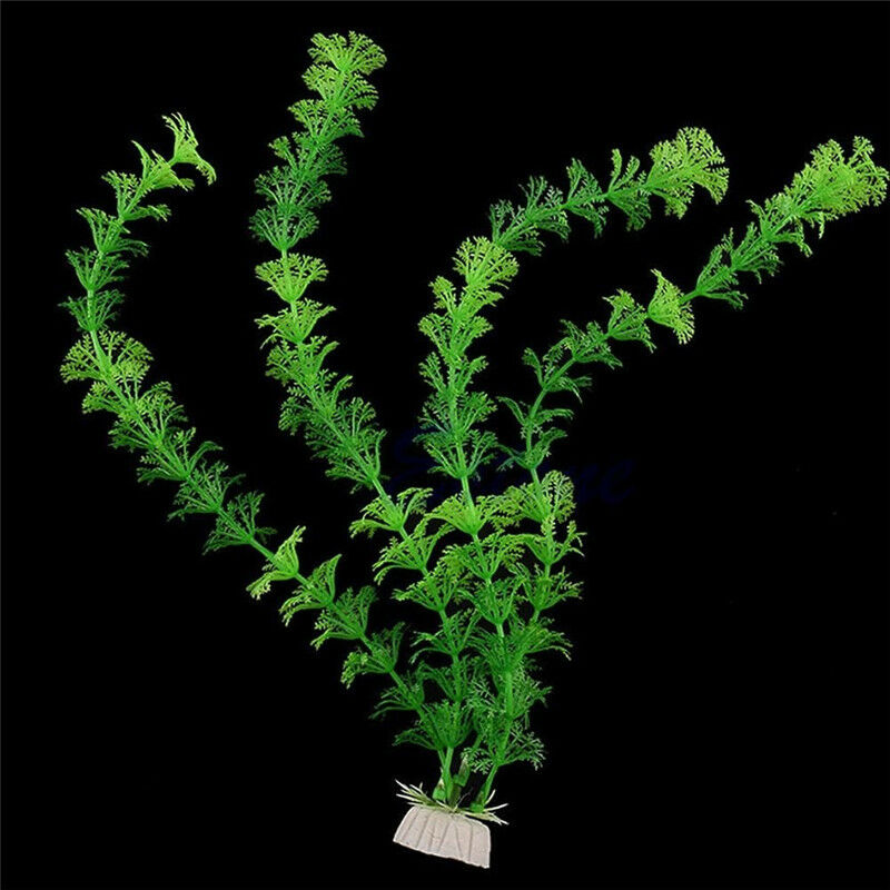 Aquarium Fish Tank Green Plastic Plants Grass Decoration Ornament Tall Plant USA