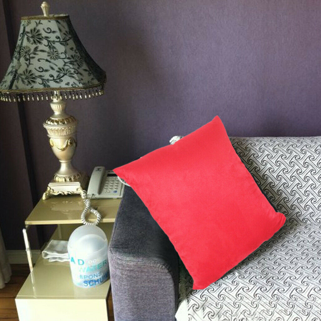 Red Suede Pillowcase Pillow Cover for Sofa Office Home Book Store Ornaments