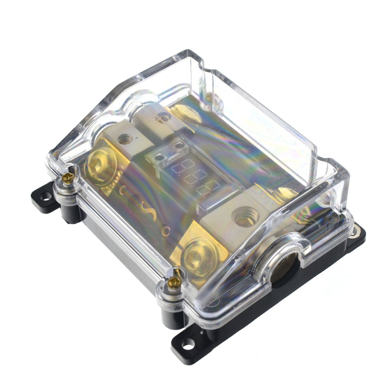 100A 3-Way Audio Stereo Fuse Holder Ground Cable Splitter Distribution Block