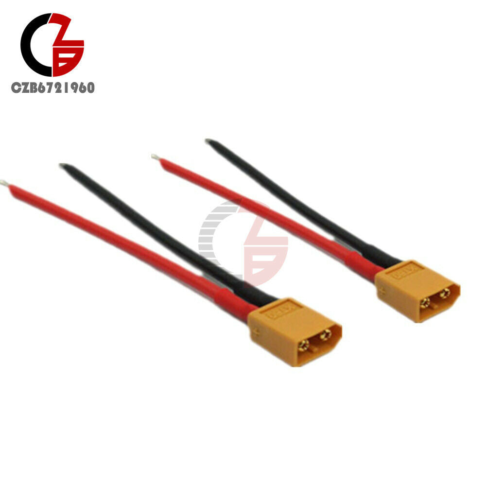 2PCS 14AWG XT60 Connector Male Head with Housing 10CM Silicone Wire