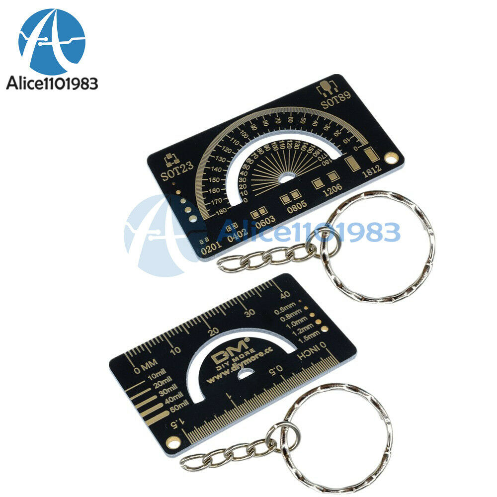 2PCS 4CM Multifunctional FR4 PCB Ruler Measuring Tool Angle Measure Meter