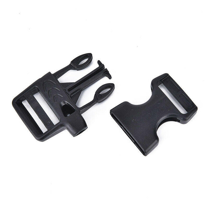 5pcs Survival Whistle Buckle Plastic Curved Side Release Buckles For Parac.l8