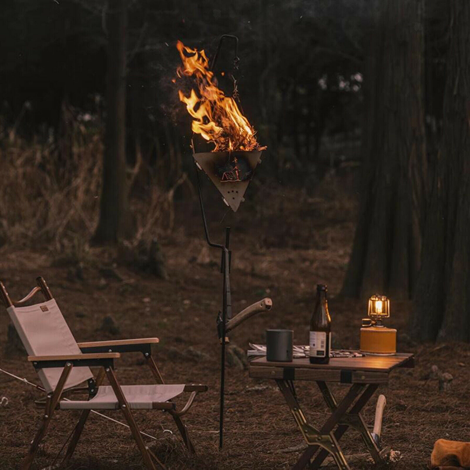Outdoor Wood Burning Camping Stove Portable Campfire Pit Hiking Backpacking