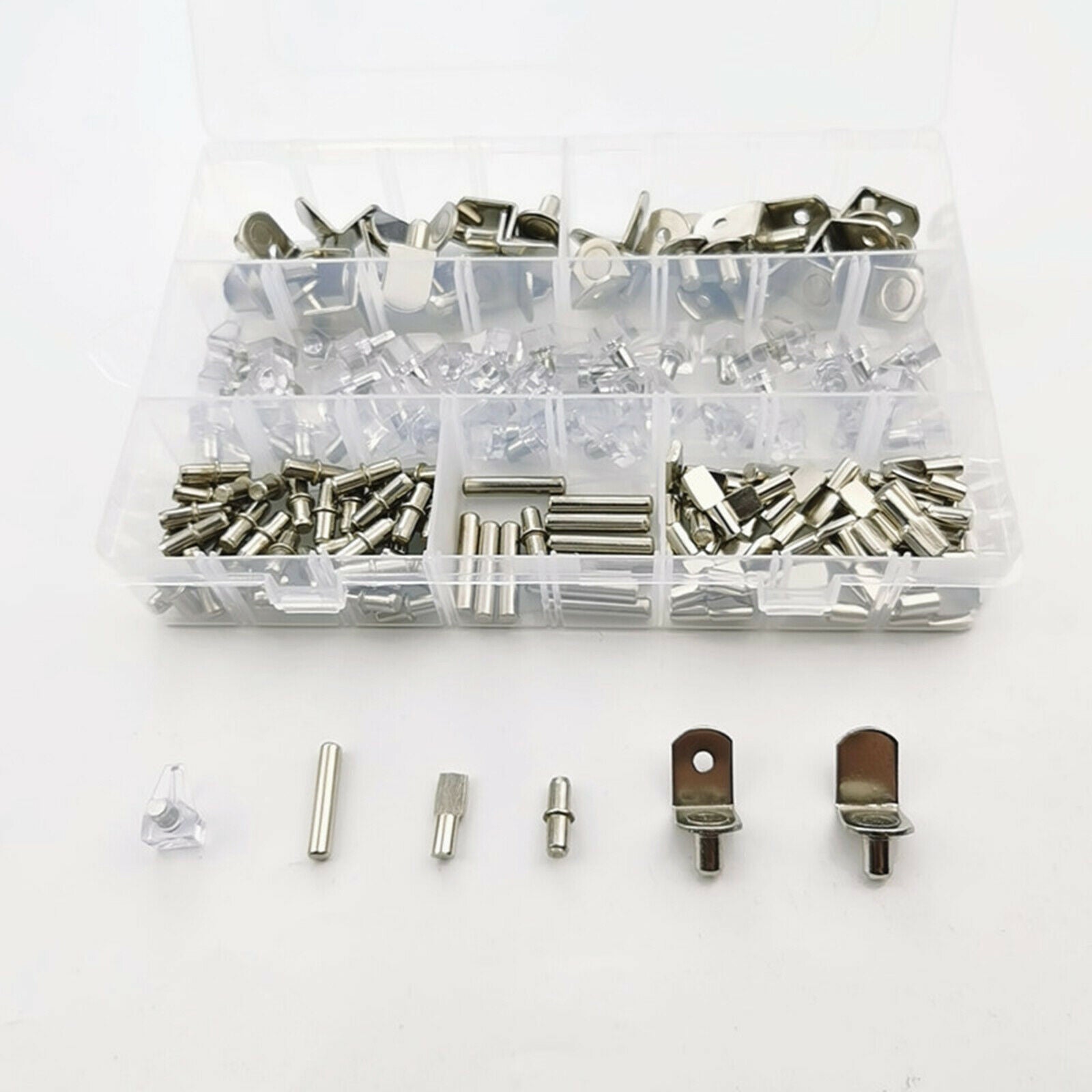 160Pcs 6 Styles Shelf Pins Assortment Bracket Book Shelves Pins Support