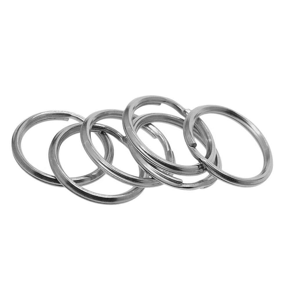 40pcs Stainless Steel Key Rings Split Ring Hoop Double Loop Connectors 20mm