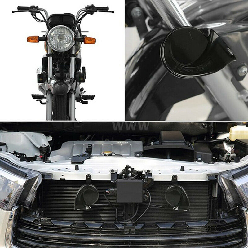 12V Loud Motorcycle 110DB`Snail Electric Air Horn Waterproof Universal ABS BA Qx