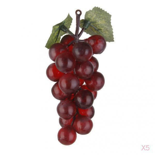 5Pcs Artificial Grapes Mini Grape Clusters Bundles Decorative Grapes Hanging